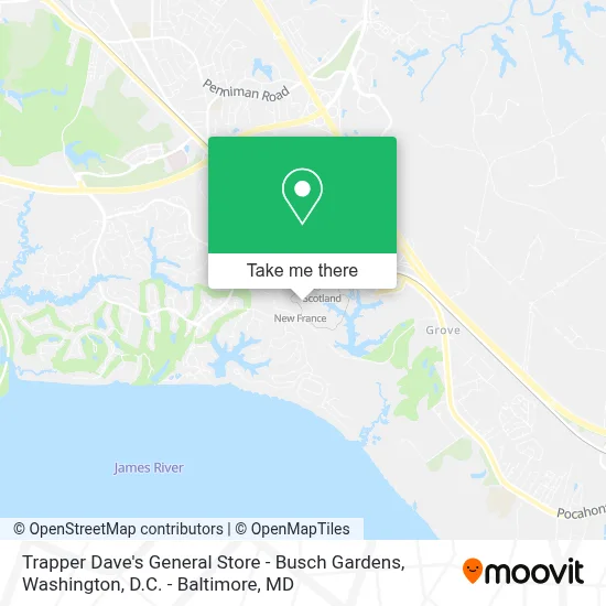 Trapper Dave's General Store  - Busch Gardens map
