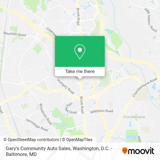 Gary's Community Auto Sales map