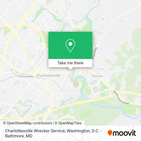 Charlottesville Wrecker Service map