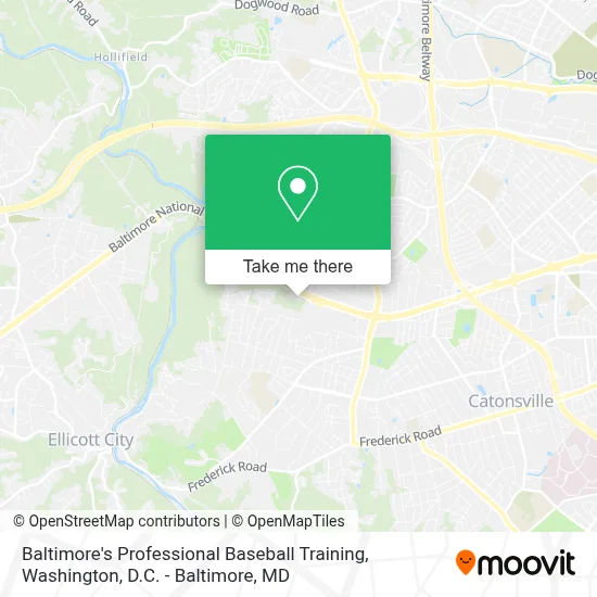 Baltimore's Professional Baseball Training map
