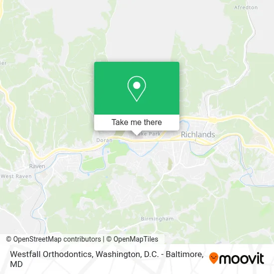 Westfall Orthodontics map