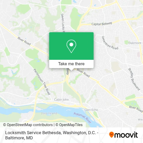 Locksmith Service Bethesda map