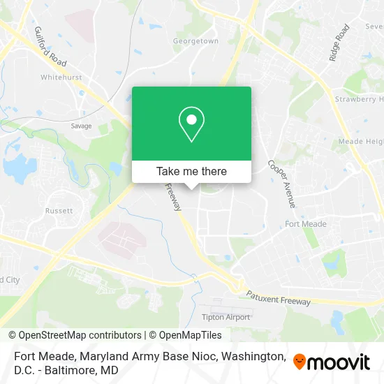 Fort Meade, Maryland Army Base Nioc map