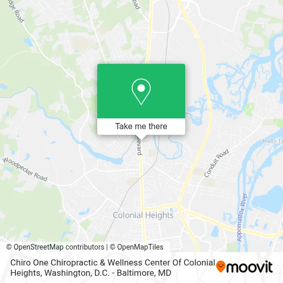 Chiro One Chiropractic & Wellness Center Of Colonial Heights map