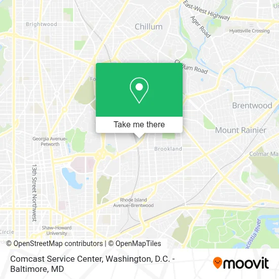 Comcast Service Center map