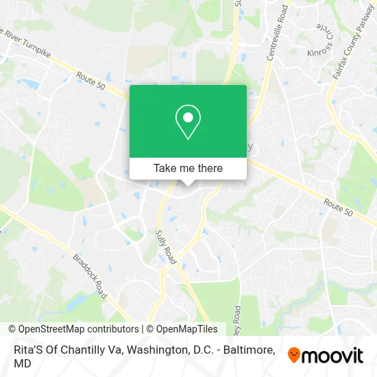 Rita’S Of Chantilly Va map