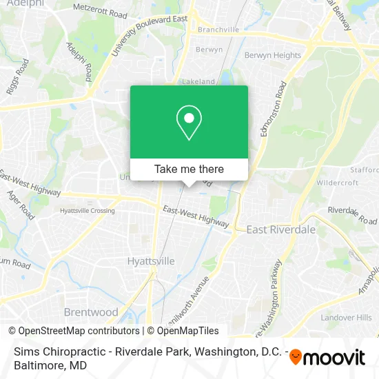 Sims Chiropractic - Riverdale Park map