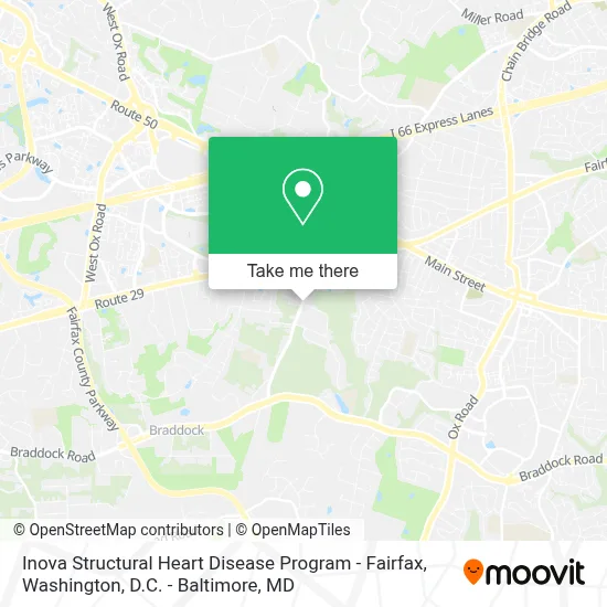 Inova Structural Heart Disease Program - Fairfax map