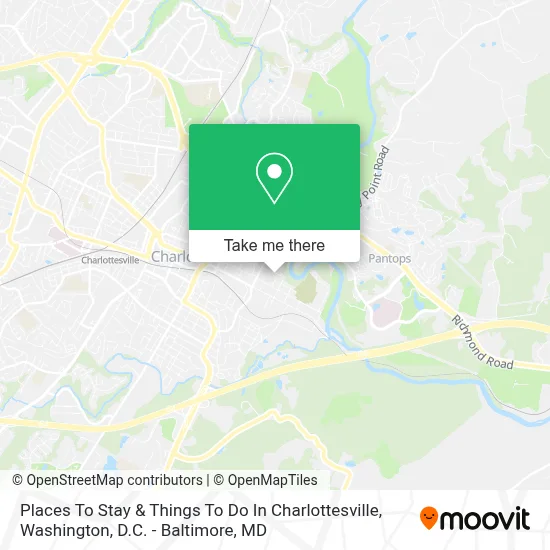 Places To Stay & Things To Do In Charlottesville map