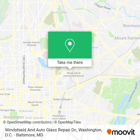 Windshield And Auto Glass Repair Dc map