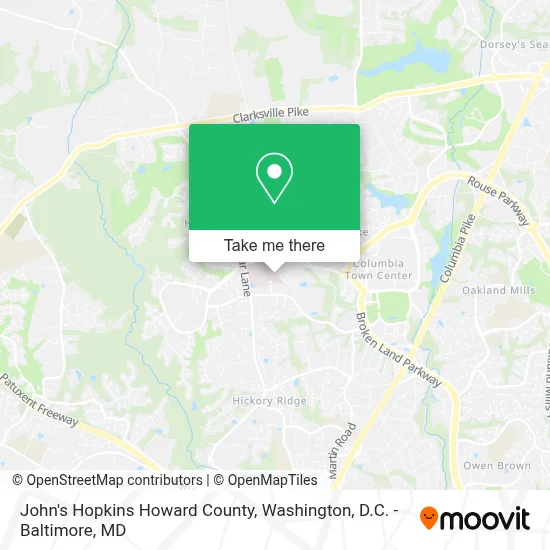 John's Hopkins Howard County map