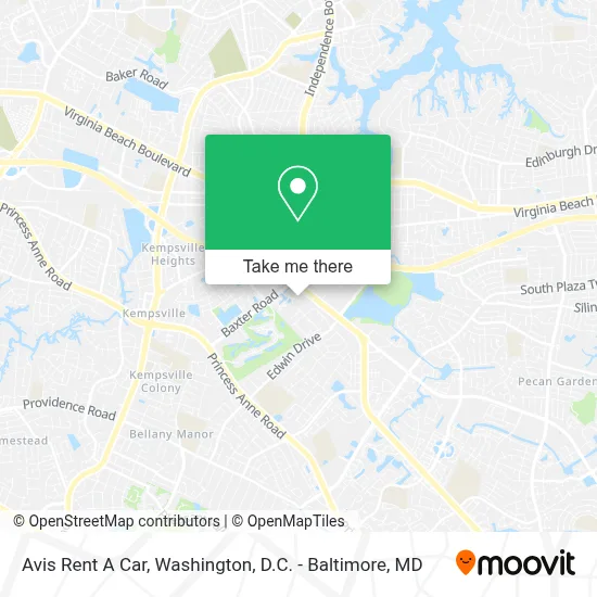 Avis Rent A Car map