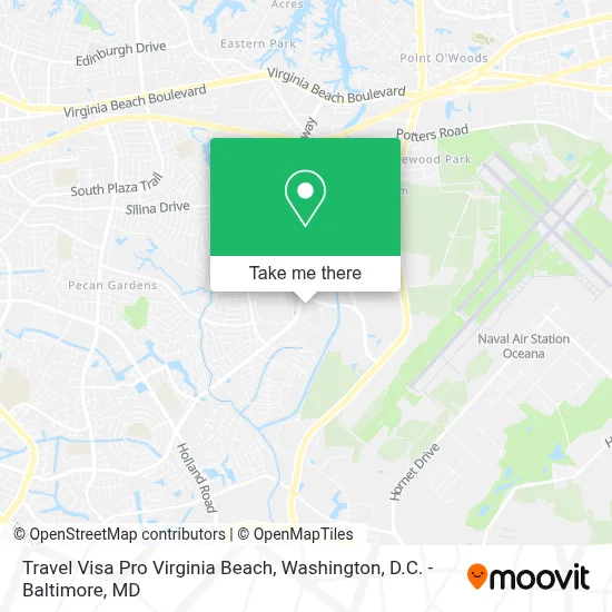 Travel Visa Pro Virginia Beach map