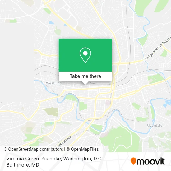 Virginia Green Roanoke map