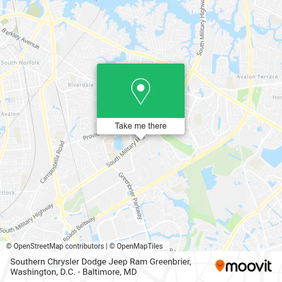 Southern Chrysler Dodge Jeep Ram Greenbrier map