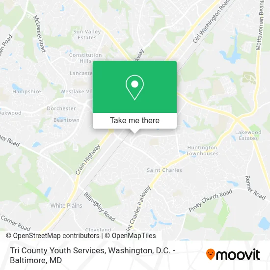 Tri County Youth Services map