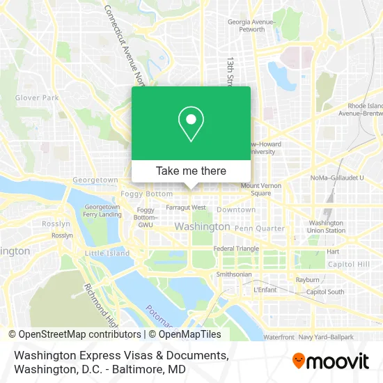 Washington Express Visas & Documents map