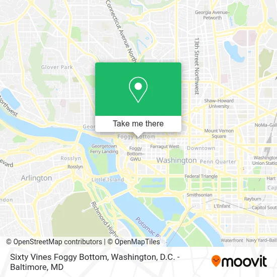 Sixty Vines Foggy Bottom map