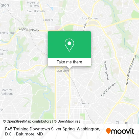 F45 Training Downtown Silver Spring map
