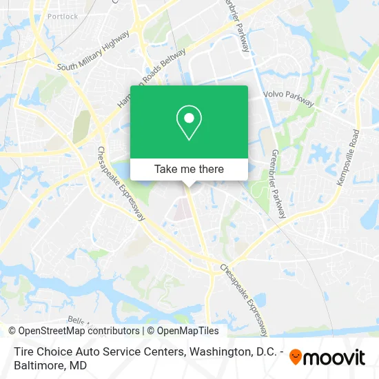 Tire Choice Auto Service Centers map