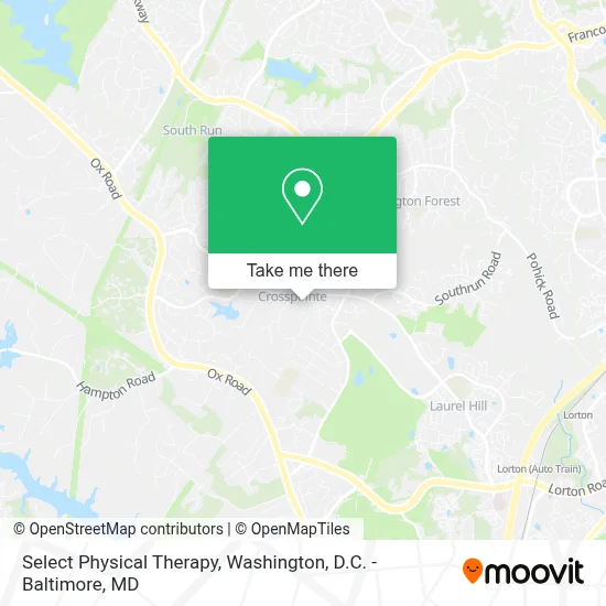 Select Physical Therapy map