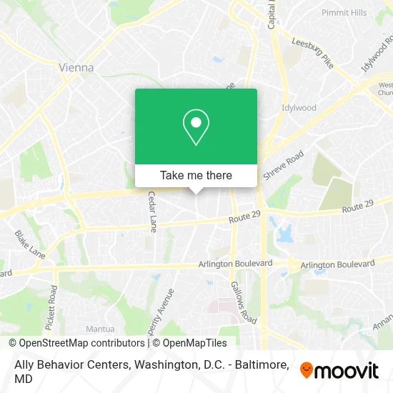 Ally Behavior Centers map