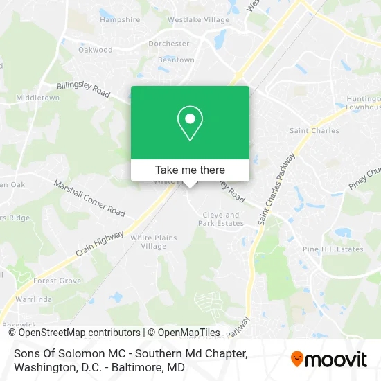 Sons Of Solomon MC - Southern Md Chapter map
