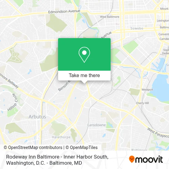 Rodeway Inn Baltimore - Inner Harbor South map