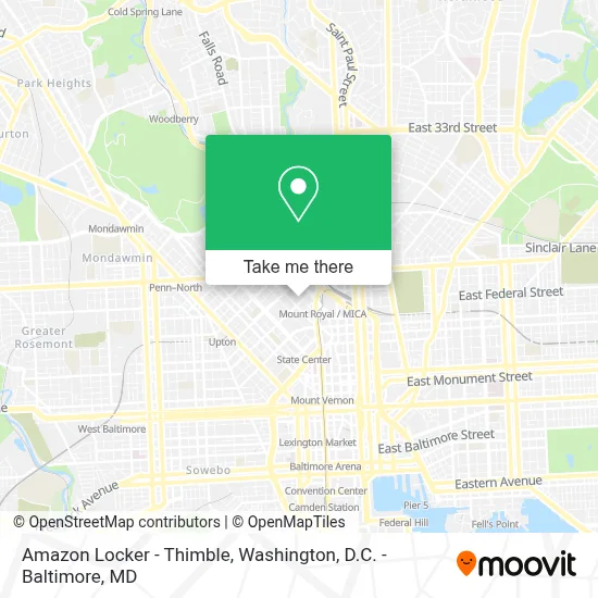 Amazon Locker - Thimble map