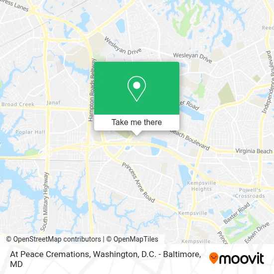 At Peace Cremations map
