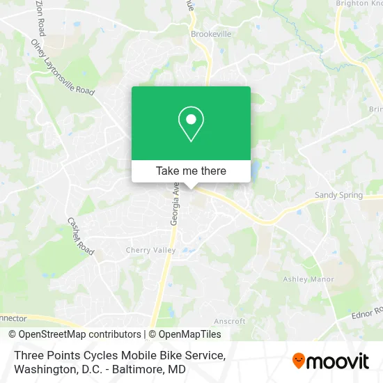 Three Points Cycles Mobile Bike Service map