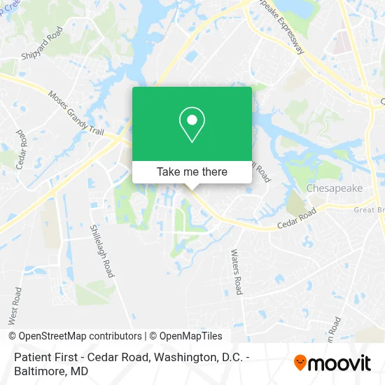 Patient First - Cedar Road map