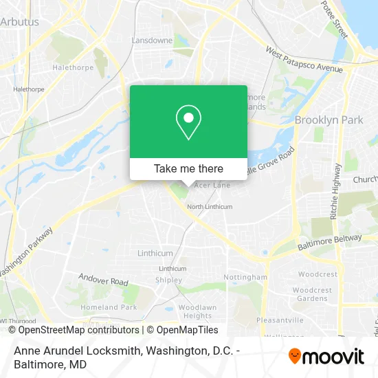 Anne Arundel Locksmith map