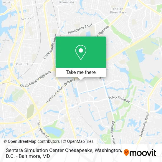 Sentara Simulation Center Chesapeake map