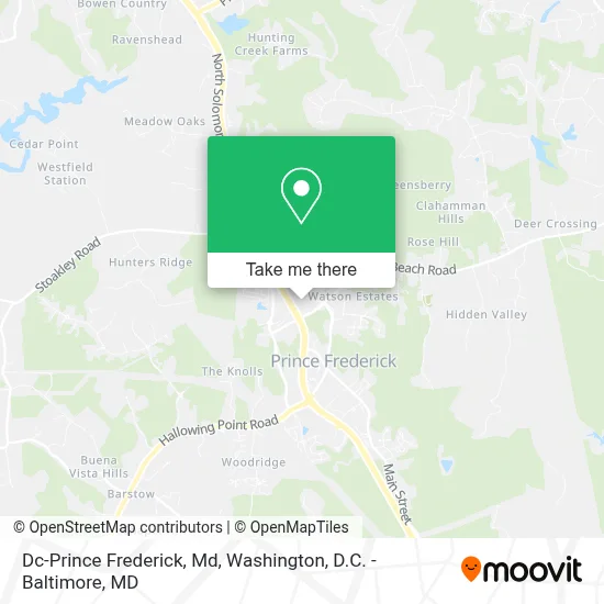 Dc-Prince Frederick, Md map