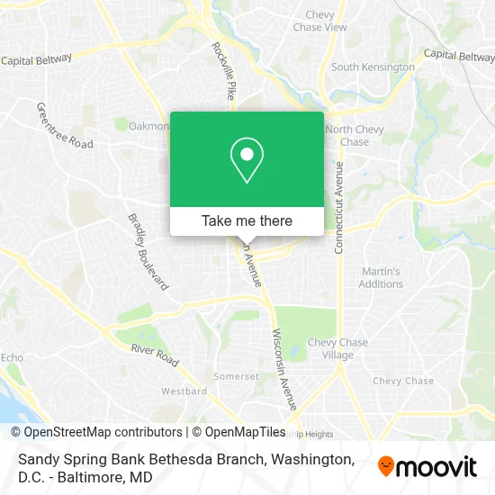 Sandy Spring Bank Bethesda Branch map