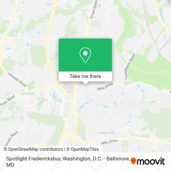 Spotlight Fredericksbur map