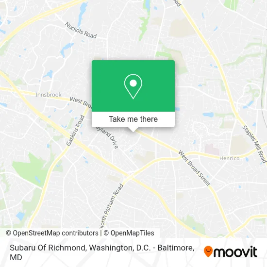 Subaru Of Richmond map