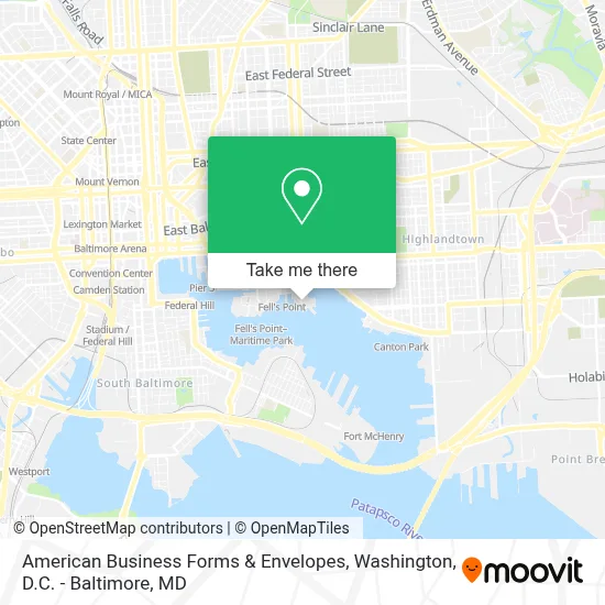 American Business Forms & Envelopes map