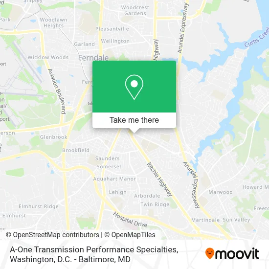A-One Transmission Performance Specialties map