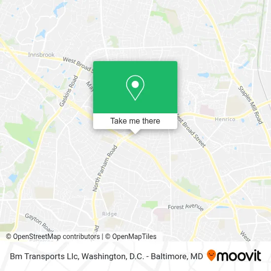 Bm Transports Llc map
