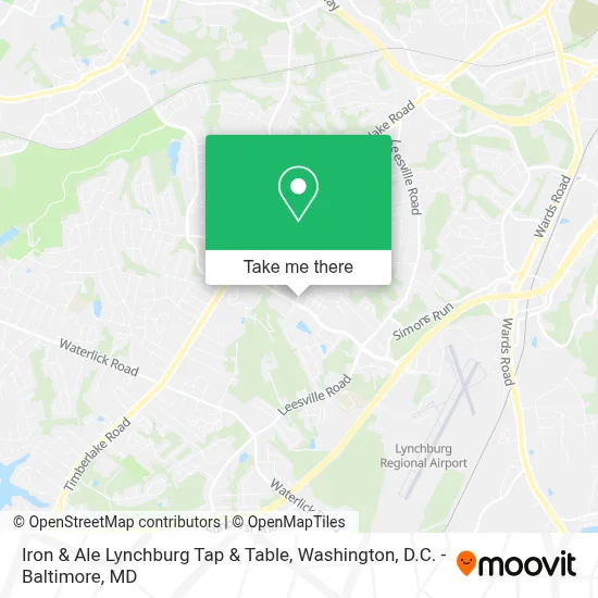 Iron & Ale Lynchburg Tap & Table map