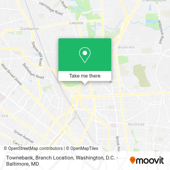 Townebank, Branch Location map
