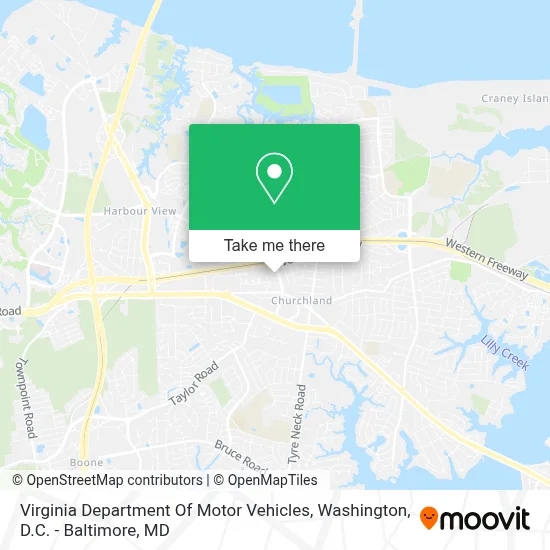 Virginia Department Of Motor Vehicles map