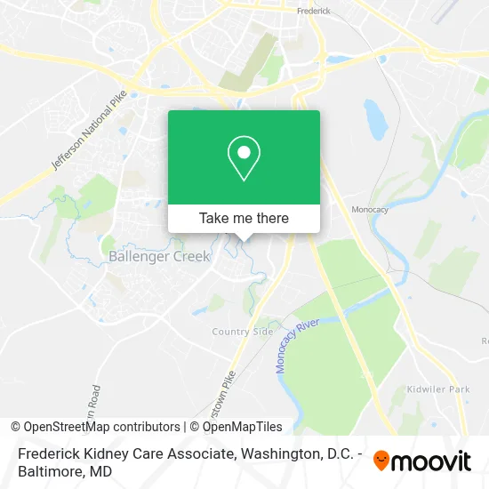 Frederick Kidney Care Associate map