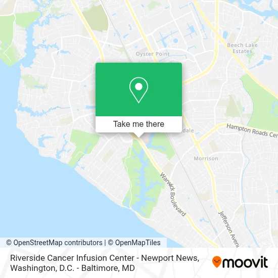 Riverside Cancer Infusion Center - Newport News map