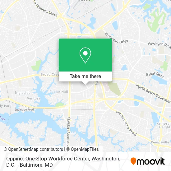 Oppinc. One-Stop Workforce Center map