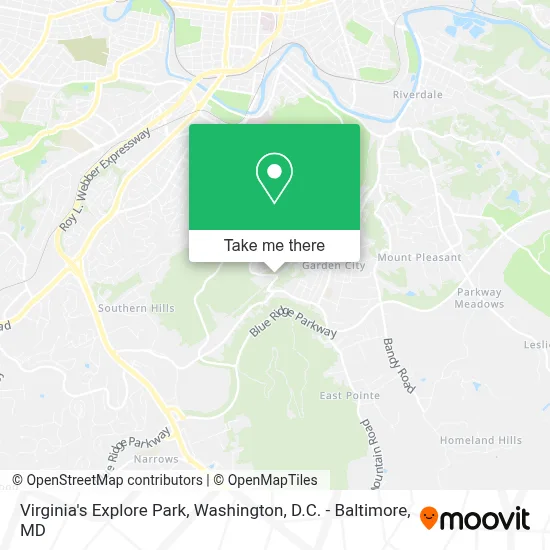 Virginia's Explore Park map