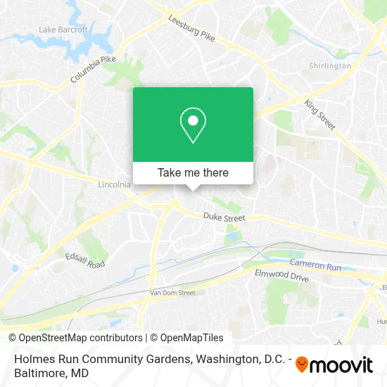Holmes Run Community Gardens map