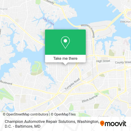 Champion Automotive Repair Solutions map